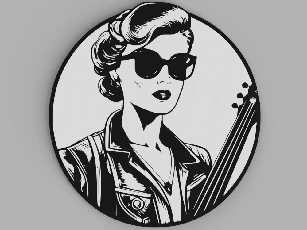 3D Printed Drinks Coaster- Lady & Guitar