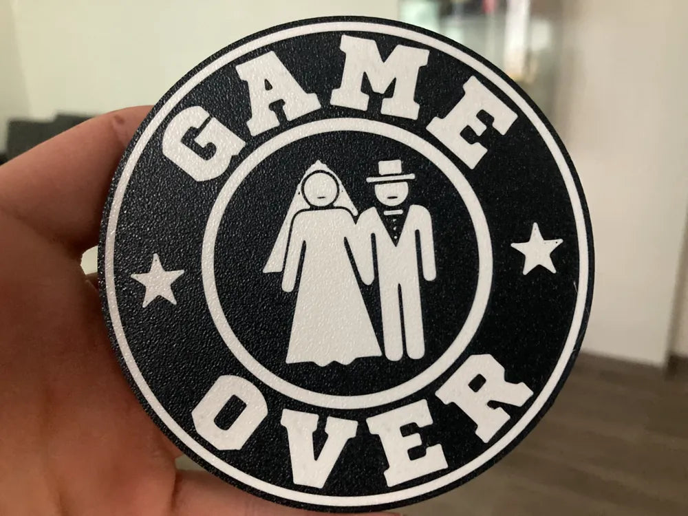 3D Printed Drinks Coaster- Game Over
