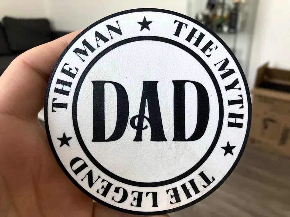 3D Printed Drinks Coaster- Dad The Legend