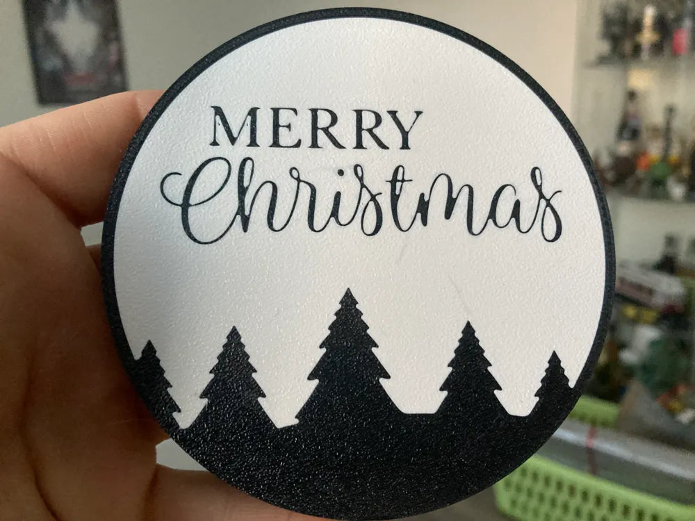 3D Printed Drinks Coaster- Merry Christmas