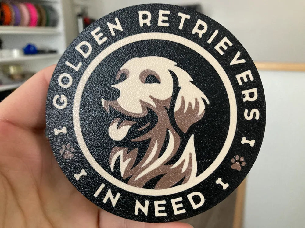 3D Printed Drinks Coaster- Golden Retriever
