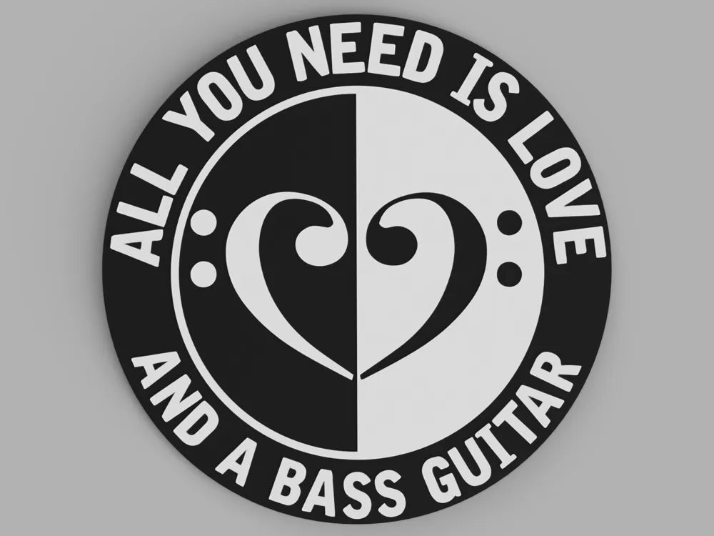 3D Printed Drinks Coaster- Bass Guitar