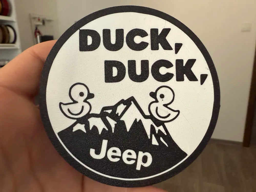 3D Printed Drinks Coaster- Duck Duck Jeep