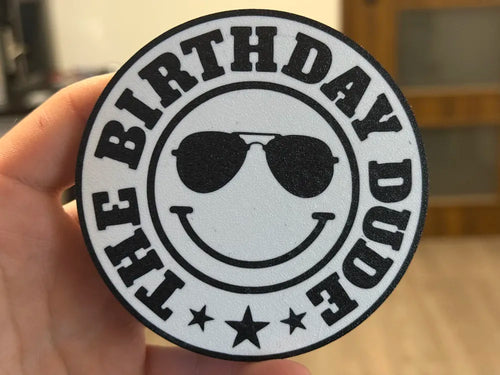 3D Printed Drinks Coaster - Birthday