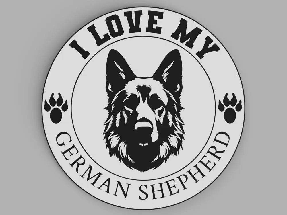 3D Printed Drinks Coaster- German Shepherd