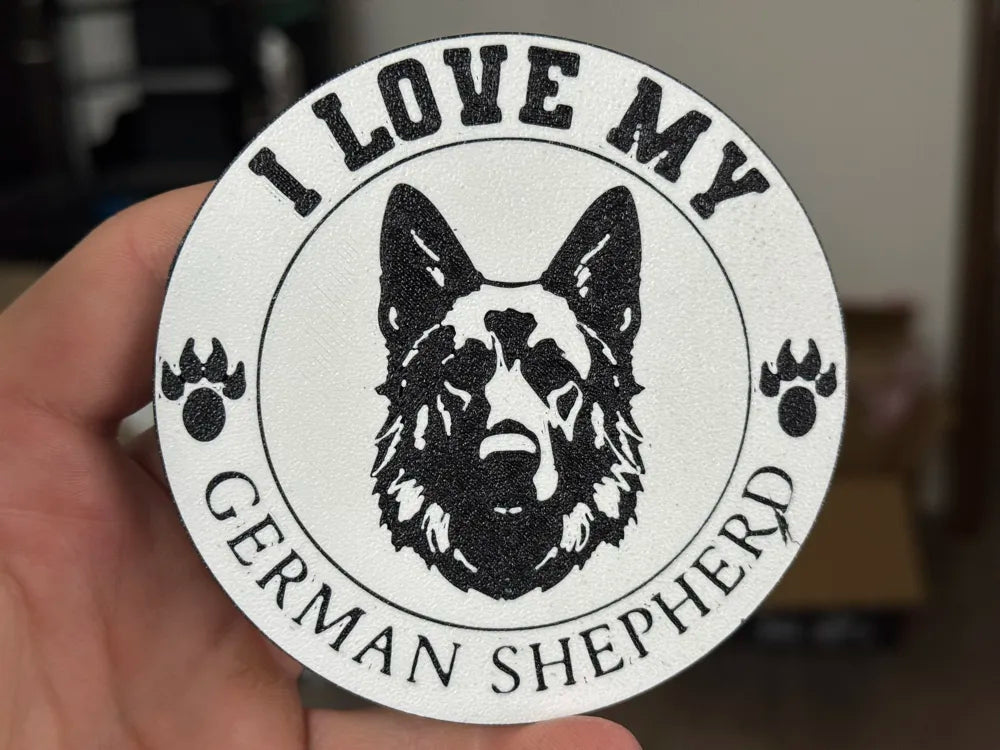 3D Printed Drinks Coaster- German Shepherd