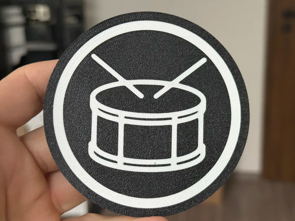 3D Printed Drinks Coaster- Drum With Sticks