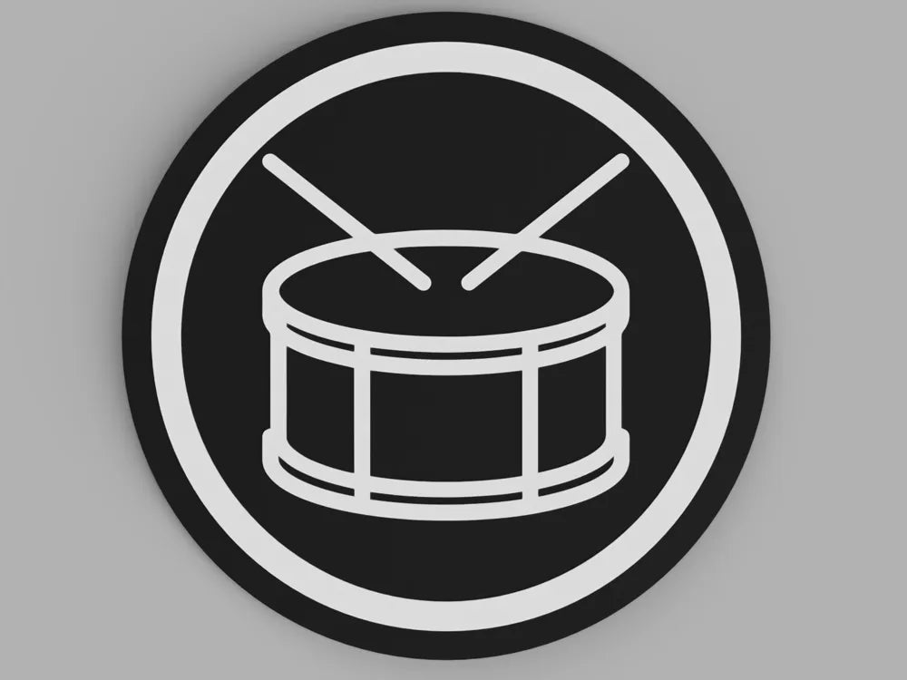 3D Printed Drinks Coaster- Drum With Sticks