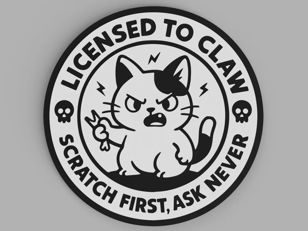 3D Printed Drinks Coaster- Licensed To Claw