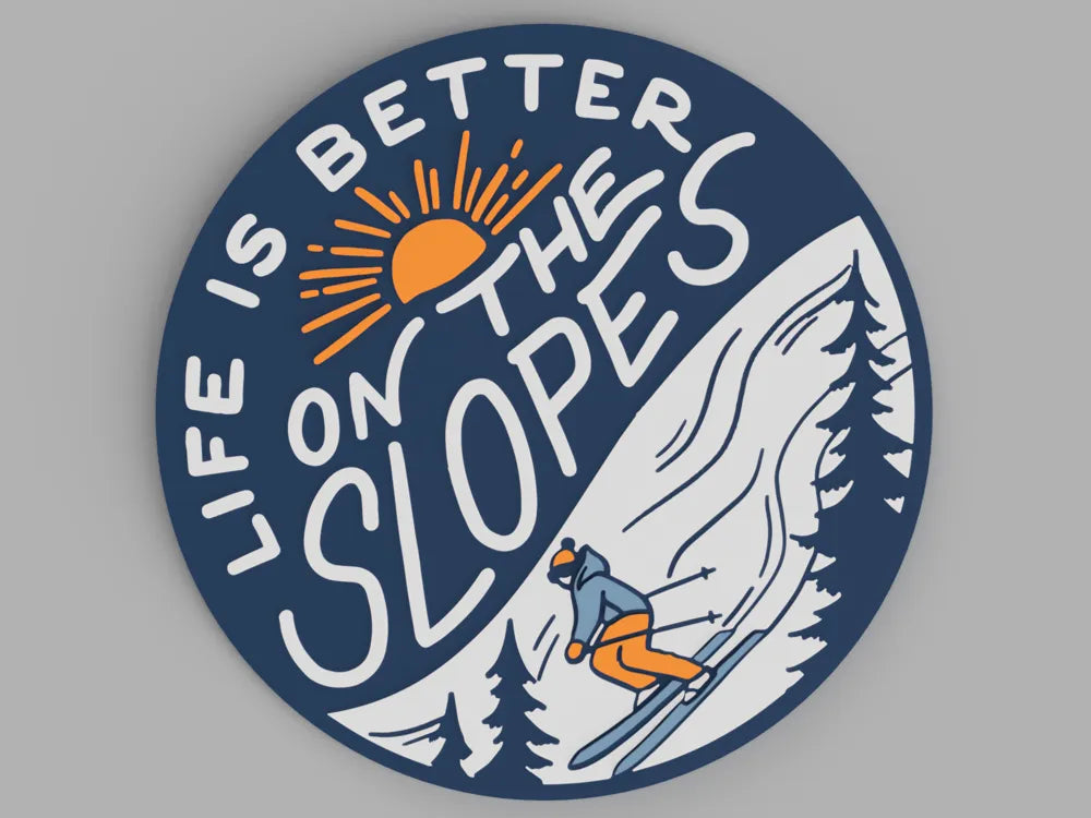 3D Printed Drinks Coaster - On The Slopes