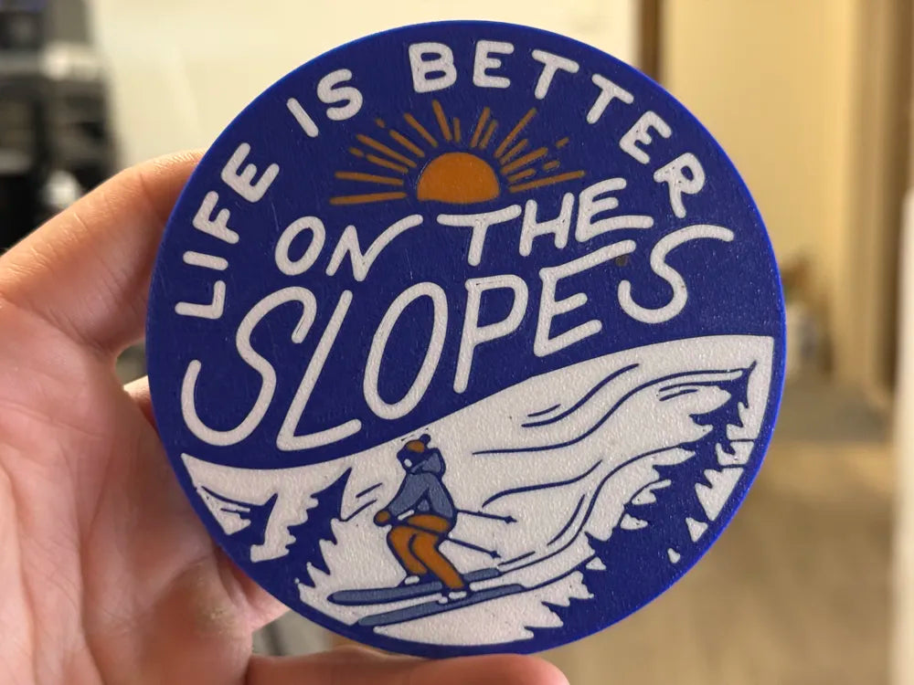 3D Printed Drinks Coaster - On The Slopes