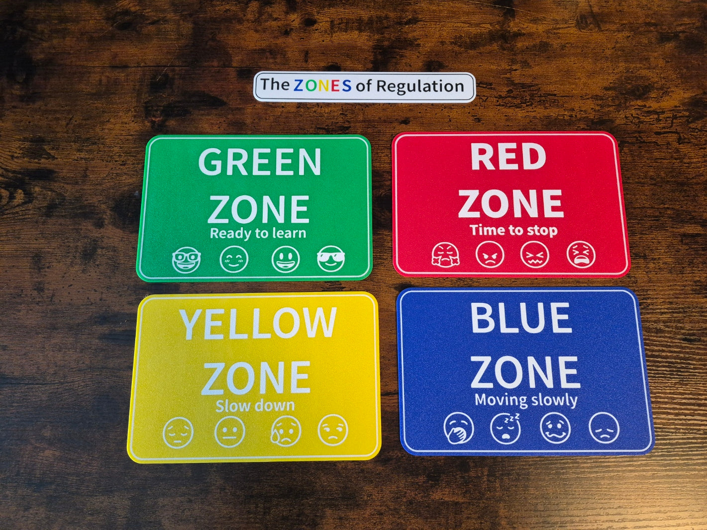 3D Printed The Zones of Regulation Signs