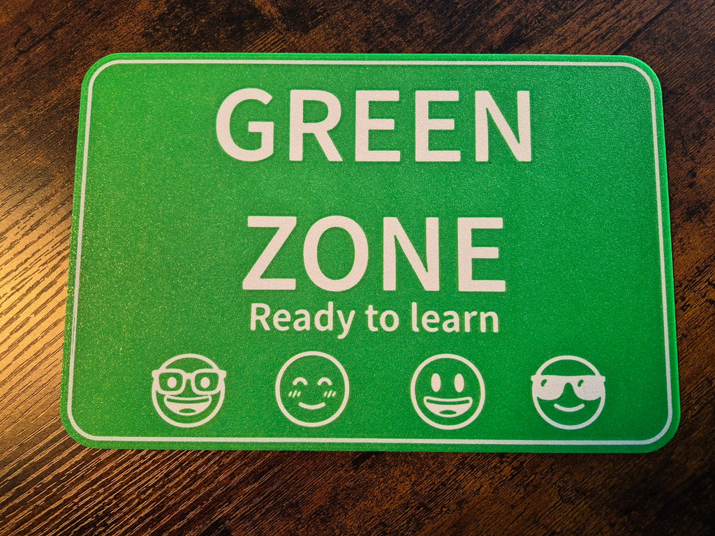 3D Printed The Zones of Regulation Signs
