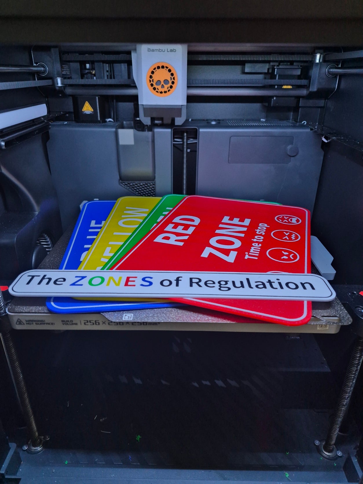 3D Printed The Zones of Regulation Signs