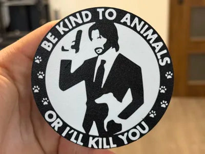 3D Printed Drinks Coaster- Be Kind To Animals