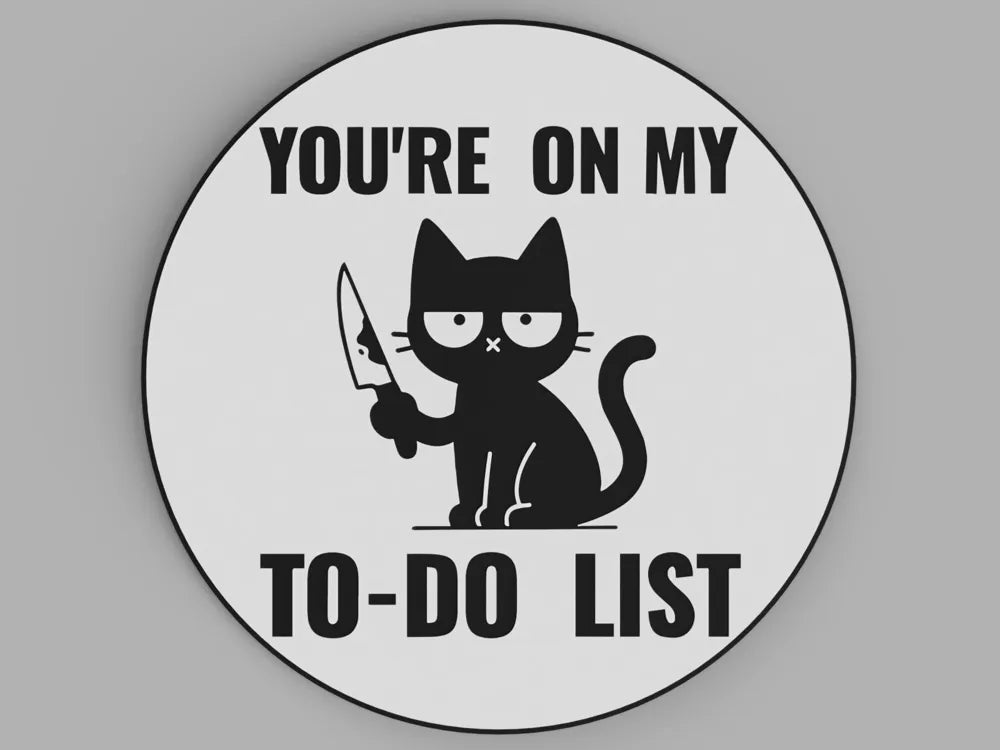 3D Printed Drinks Coaster- Cat To Do List