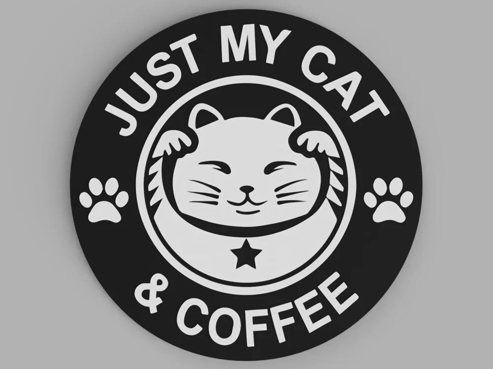 3D Printed Drinks Coasters- Cat & Coffee