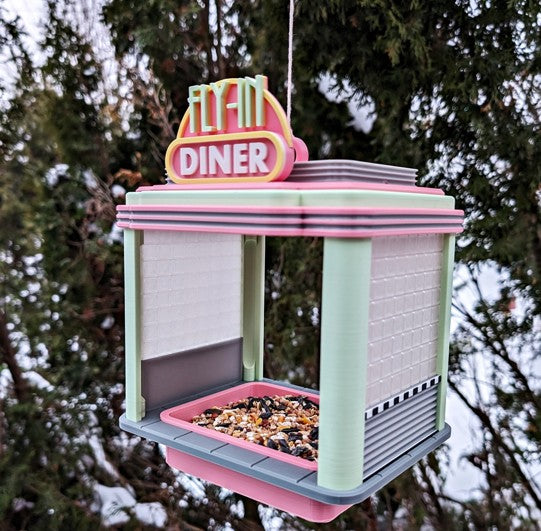 3D Printed Bird Feeder 50's Style